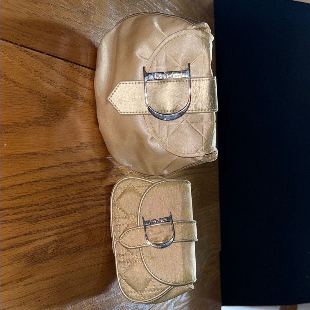 Christian Dior Gold Designer Women's parfume bag set